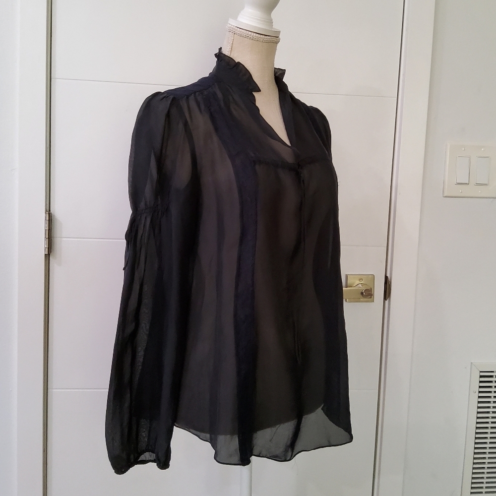 Haute Hippie Silk Long Sleeve Blouse Size M